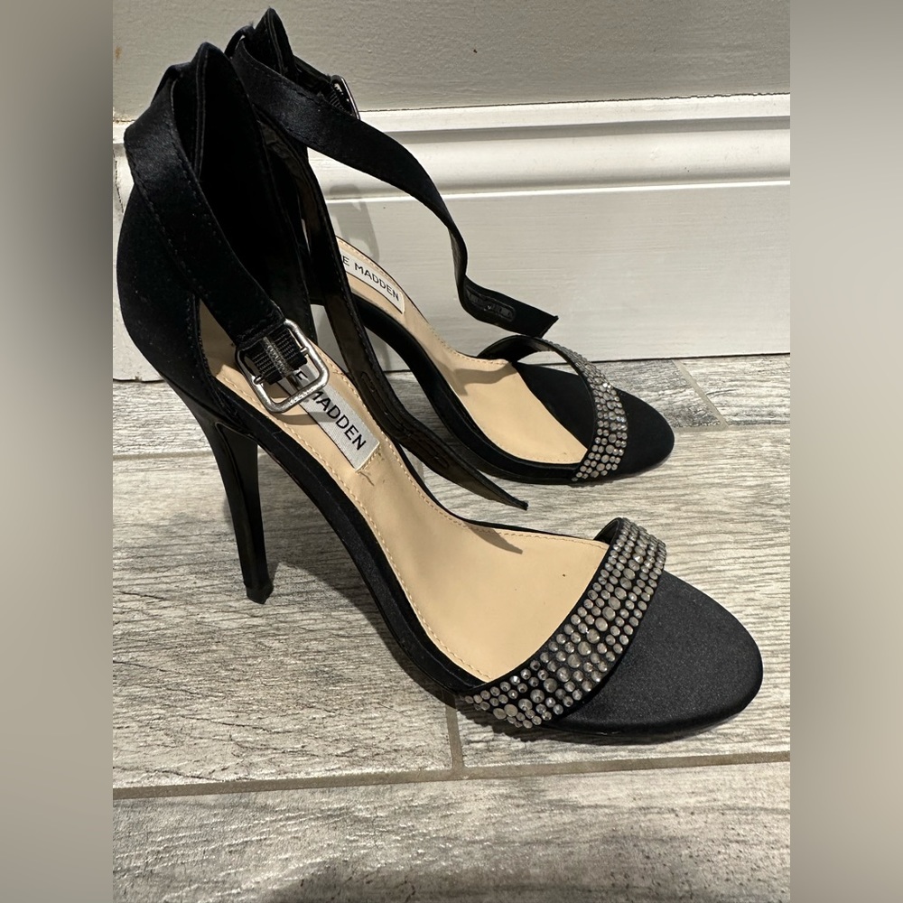 Steve Madden rhinestone strap heels